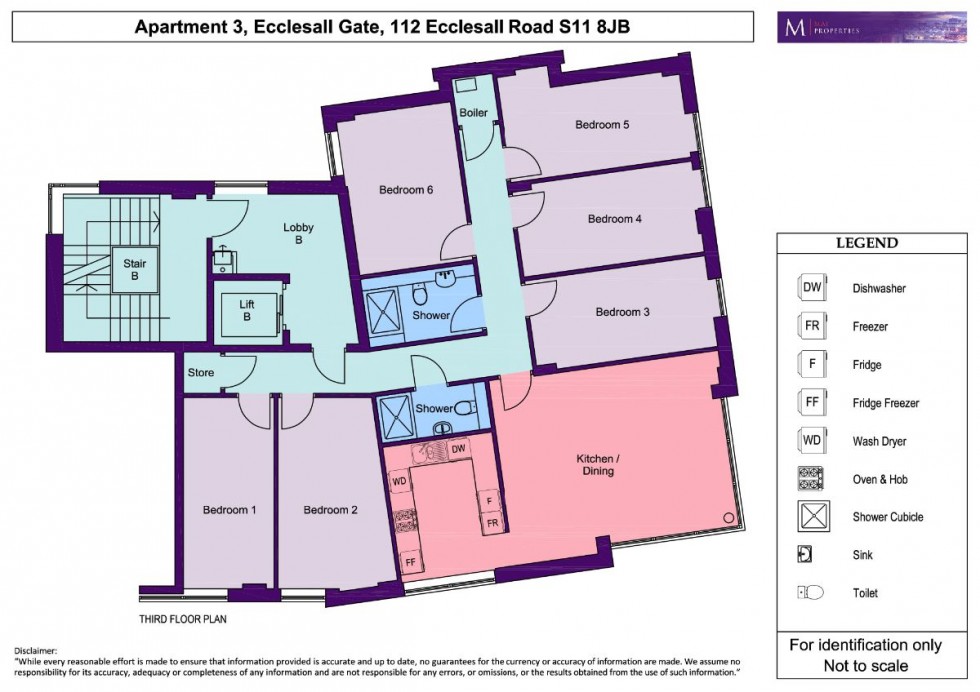 Floorplan for Apt 3, 112 Ecclesall Road