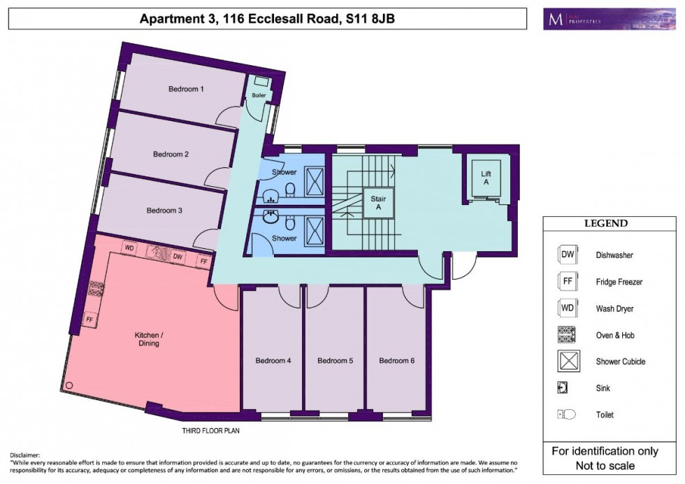 Floorplan for Apt. 3, 116 Ecclesall Road