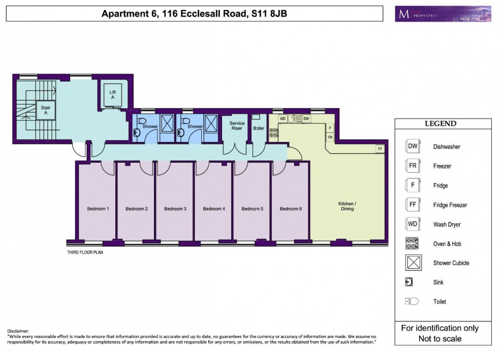 Floorplan for Apt 6, 116 Ecclesall Road