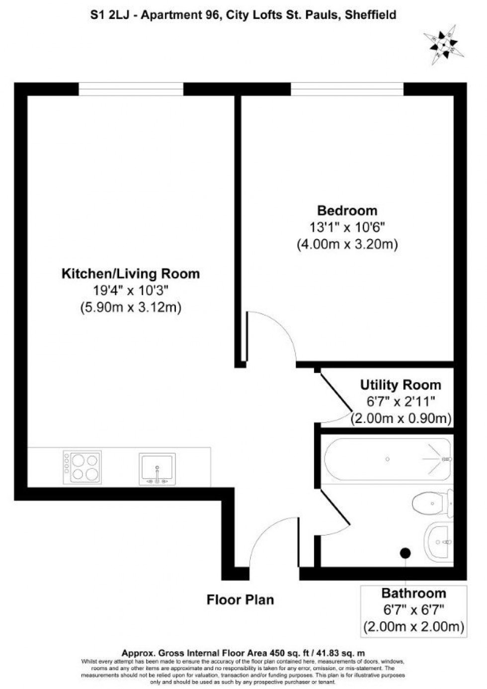 Floorplan for City Lofts St. Pauls,  St. Pauls Square, Sheffield